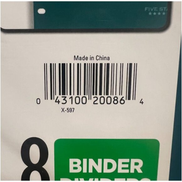 Mead Five Star 8 count 3-hole Punched Color Pop Reversible Tab Divider Set 2Pk 1 - Picture 3 of 6
